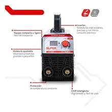 Soldadora Digital Inverter 130 Mma 110v Portátil Gris - Tipo de Enchufe A USA (110-127V) - Ver 3