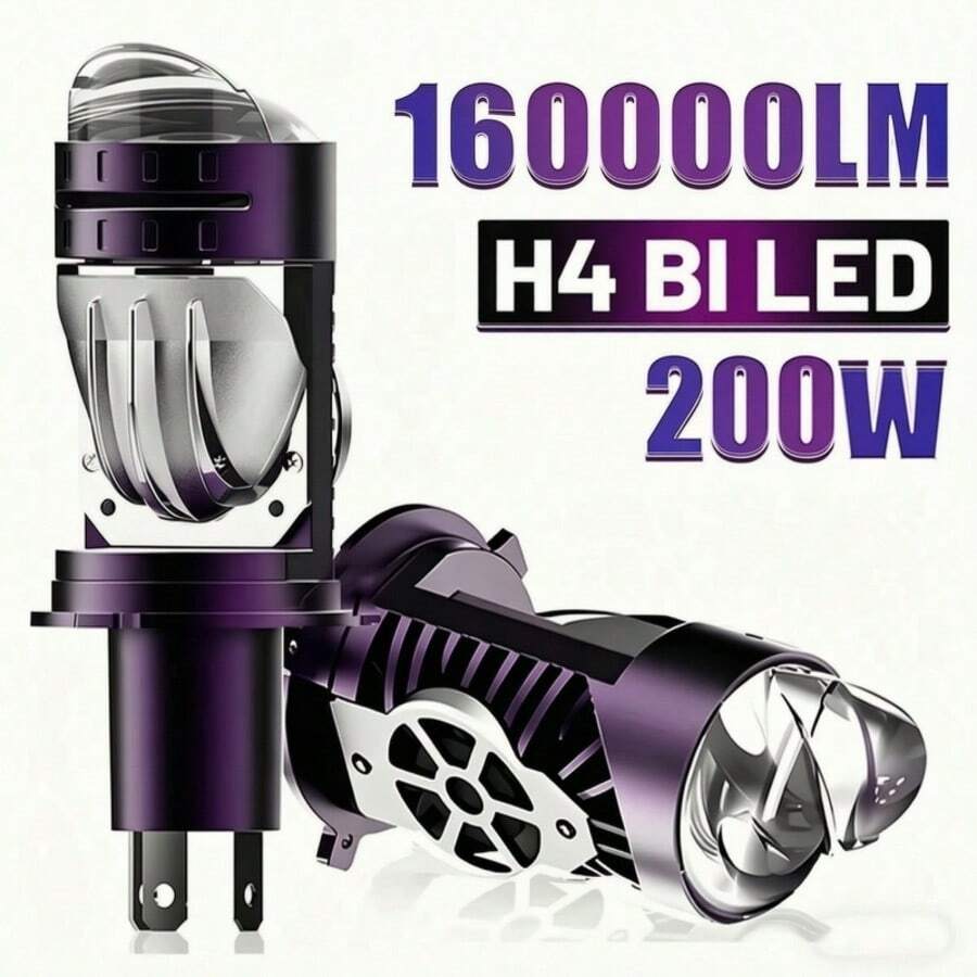 HYNBYZJ 1pc/2pcs H4 Bi LED Mini Projector Lens LED Car Headlight Bulb CANBUS Super Bright 200W 160000LM H4 Hi/Low Beam Apply For Car&Motorcycle