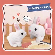 Interactive Electric Plush Bunny With Sound And Movement - White - View 4