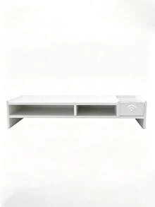 Estantería de almacenamiento para computadora con estantes, estantería de almacenamiento elevada, soporte para monitor, organizador de escritorio; adecuado para dormitorio, escuela y oficina - Talla única - Ver 12
