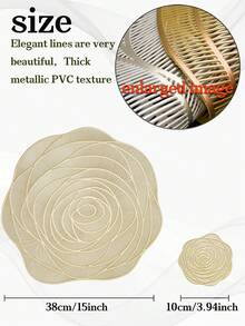 4 cái Thảm trải sàn thiết kế hoa - Vàng - Xem 3