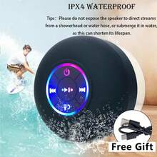 Mini Portable Waterproof Bluetooth SpeakerRechargeable - Multifunctional Wireless Speaker,Strong Suction Cup & Hands-Free Calling, MatteSkin-Feel, USB Charging, Bass & Colorful LEDLighting, Home & Outdoor Use, Portable Speakers - View 5