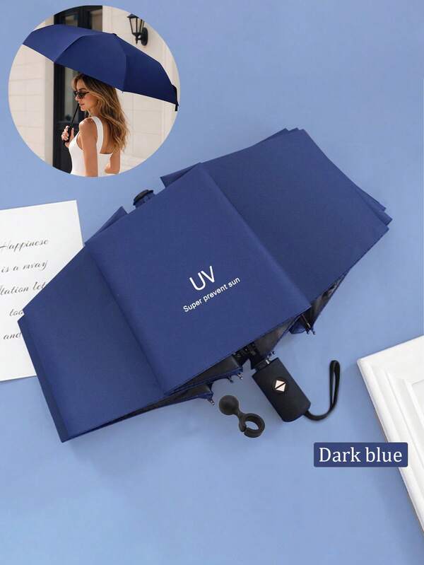 1/2pcs Portable Outdoor Automatic Umbrella And Umbrella Bag Set (Rainproof & Sun Protection) Women's Foldable Lightweight Wind-Resistant Commute Sun Shade Umbrella Travel Essential Campus Dormitory Necessity