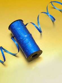 1 Roll 100 Yards Royal Blue Glitter Sequin Ribbon, Shiny Holiday Polypropylene PP Ribbon, Smooth Edge Glitter Sequin Ribbon, Multi-Purpose Gift Wrapping And Balloon Tie, Suitable For Birthday Party Decoration, Christmas Tree Decoration - View 1