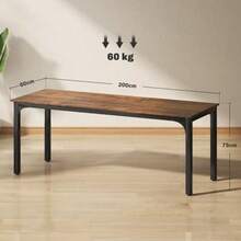 Desk, Computer Table, Rustic Design, Spacious, Particle Board, Brown - חום חלודה - ראה 3