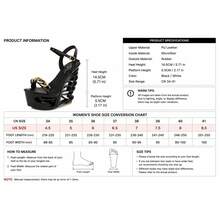 Women's Stylish Butterfly Wedge Heels, Gold Chain Strappy Platform Sandals For Club, Party, Night Out & Dressy Looks - Black - View 4