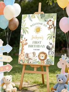 1件式客製化生日歡迎牌 照片姓名日期海報 極簡風 1歲生日海報 50*70cm 婚禮歡迎牌 家居裝飾紀念品 週年退休 適用任何年齡 印刷版 無框 - 彩色 - 查看 21