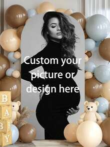 Customized Wedding Arch Fabric Decor Cover, Personalized Photo/Name/Date/Text, Polyester Double-Sided Elastic Backdrop, Party Decoration, Wedding Welcome Sign, Bridal Gift, No Power Required, Suitable For Wedding, Birthday, Party - Multicolor - View 3