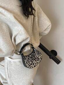 Fashionable Sparkling Mini Handbag, Cute Crossbody Bag, Adorable Mini Shoulder Bag, Essential Holiday Gift - A - View 7