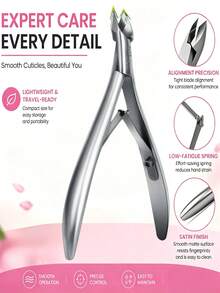 Round Tip Callus Nipper, Innovative Callus Scissors With Built-In Spring, Dead Skin Remover, Manicure & Beauty Tool, Nail Clipper, Professional Nail Clipper, Callus Trimmer, Nail Care Tool, Suitable For Manicure And Pedicure, Nail Art Supplies, Back To School Season, Nails, Fake Nails Tools - Silver - View 4