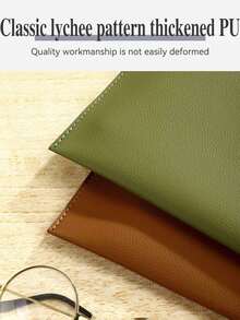 Custom Text Logo Personalized A4 Document Bag, Waterproof Envelope-Style File Storage Bag With Snap Button, Portable Business Folder Bag, Suitable For Office, Travel, School Paper, Receipt And Laptop Storage, Unisex Multi-Color Thickened Leather Folder - Multicolor - View 7