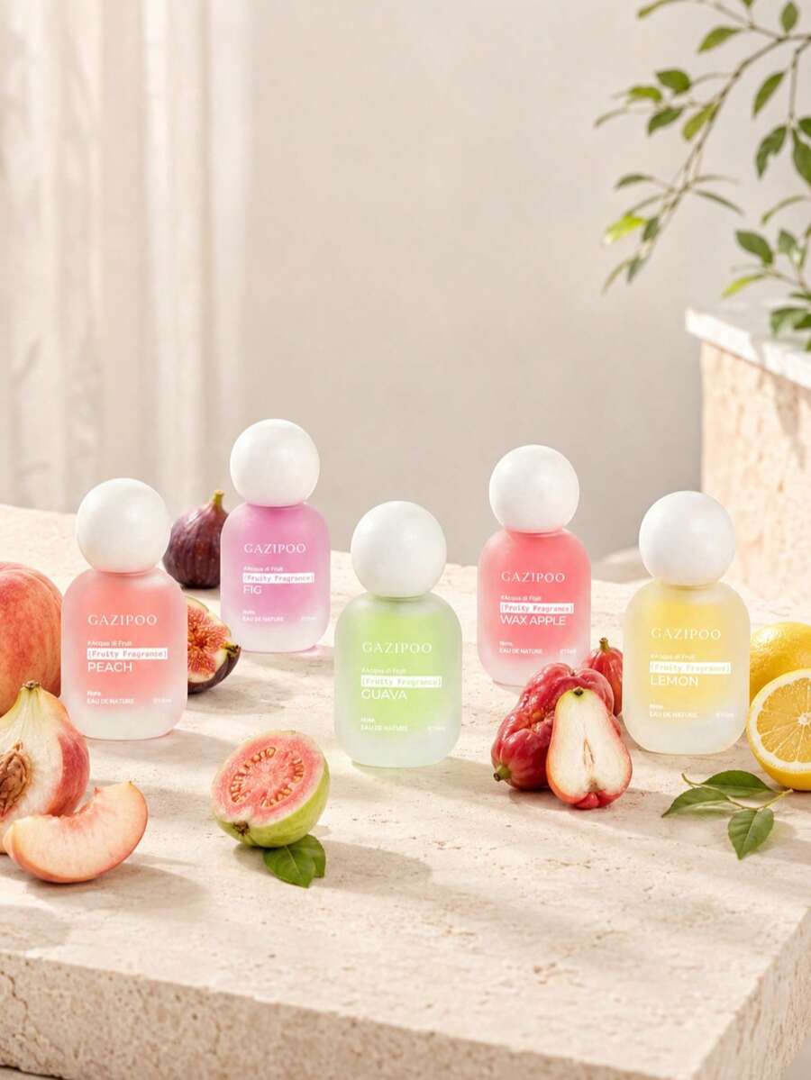 15ML Mini Portable Fragrance Spray, Travel Size Coconut Scented Body And Room Spray, Multiple Scents Available: Cherry, Pear, Watermelon, Peach, Lychee, Suitable For Party And Indoor Use, Perfect Gift - Multi Scents - View 1