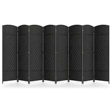 [Free Shipping] 8-Panel Folding Room Divider With Hand-Woven Texture And Solid Wood Frame-Black-XY240523 - FXC3I0INIHNJK0 - View 3