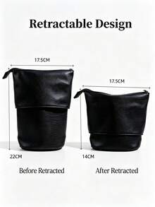 1pc Expandable Makeup Brush Storage Bag, Large Capacity, Travel Portable, Upright, Dust-Proof, Easy To Clean Makeup Bag (Makeup Brushes Not Included) - Multicolor - View 6