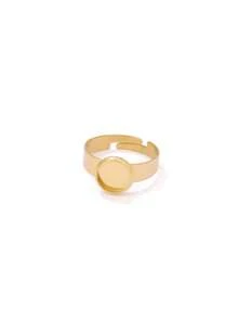 5pcs Stainless Steel Round Open Rings Findings Resin Stone Blank Cabochon Cameo Ring Base For DIY Jewelry Making Accessories - DIY Ring - View 5