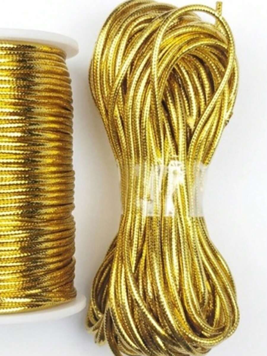 Metallic Cord Wire 0.5mm 1mm 1.5mm 3mm - Silver Gold - 金色3毫米 - 查看 1