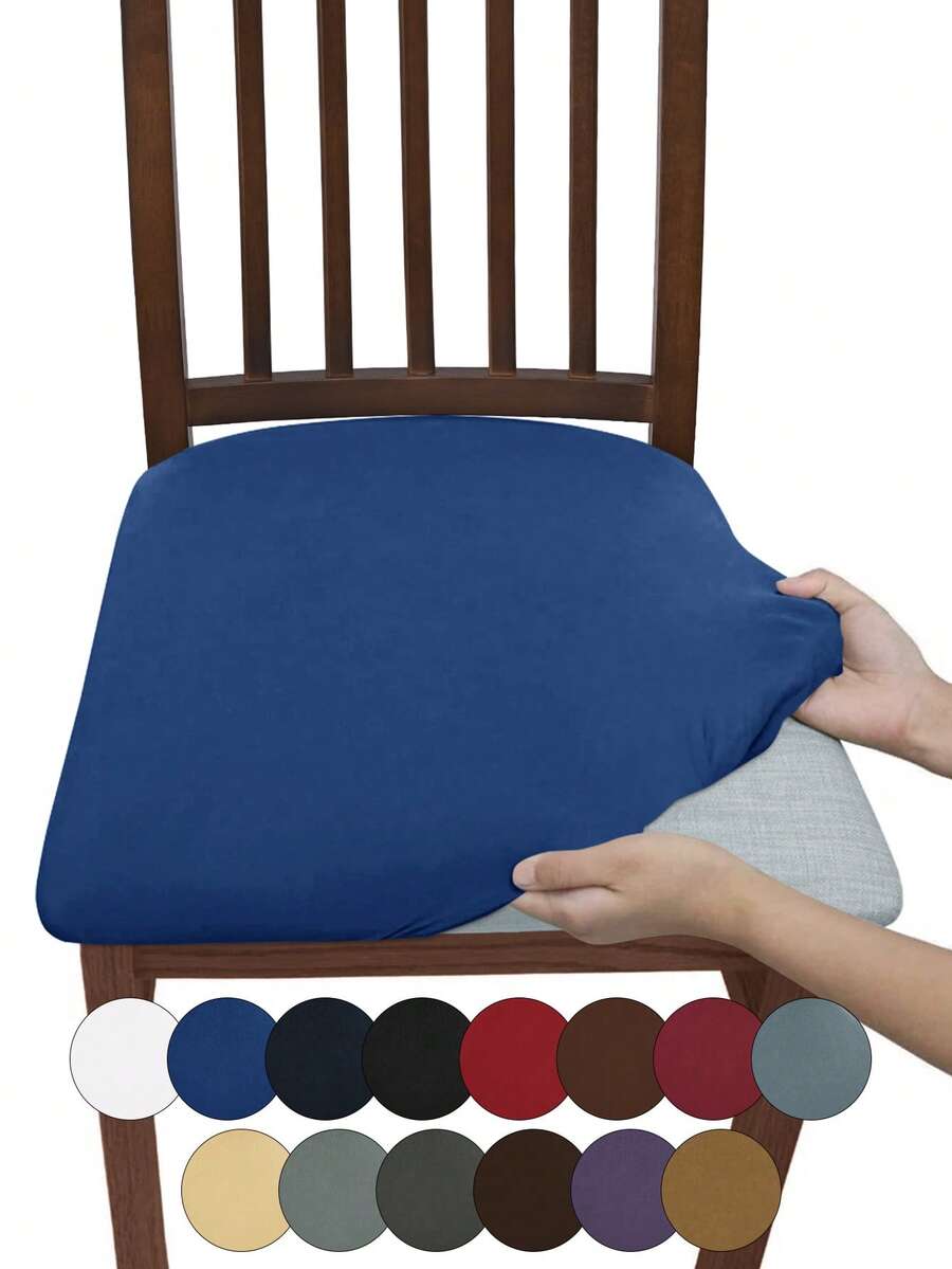 1PC High Elasticity Milk Silk Stool Cover, Simple Solid Color Anti-Dirt Washable Protective Cover, Suitable For Restaurant, Hotel, Home Dust-Proof Stool Cover, Back To School, School Supplies, Dorm Decor, College Decor, - Milk Silk Stool Cover - View 1