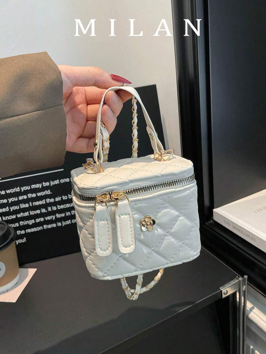 2026新款女款小眾高端紋理刺繡菱格紋化妝收納包迷你口紅包單肩斜挎包