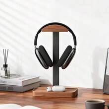 1Pc Walnut Headphone Stand, Stores Desktop Items, Desktop Storage Stand, Non-Slip Base, Stable Load-Bearing, Suitable For Most Headphone Models, Charming Decoration, High-Quality Desktop Ornament, Office School Desk Accessories, School Essentials, Office Decor And Accessories, Back To School - Multicolor - View 10