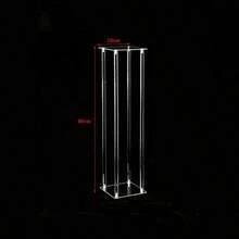 Acrylic Flower Stand Transparent Tall Square Column Vase Geometric Wedding Table Centerpiece Modern Floor Vase Suitable For Party, Banquet, Home And Various Event Decor - Acrylic Square Flower Stand - View 10