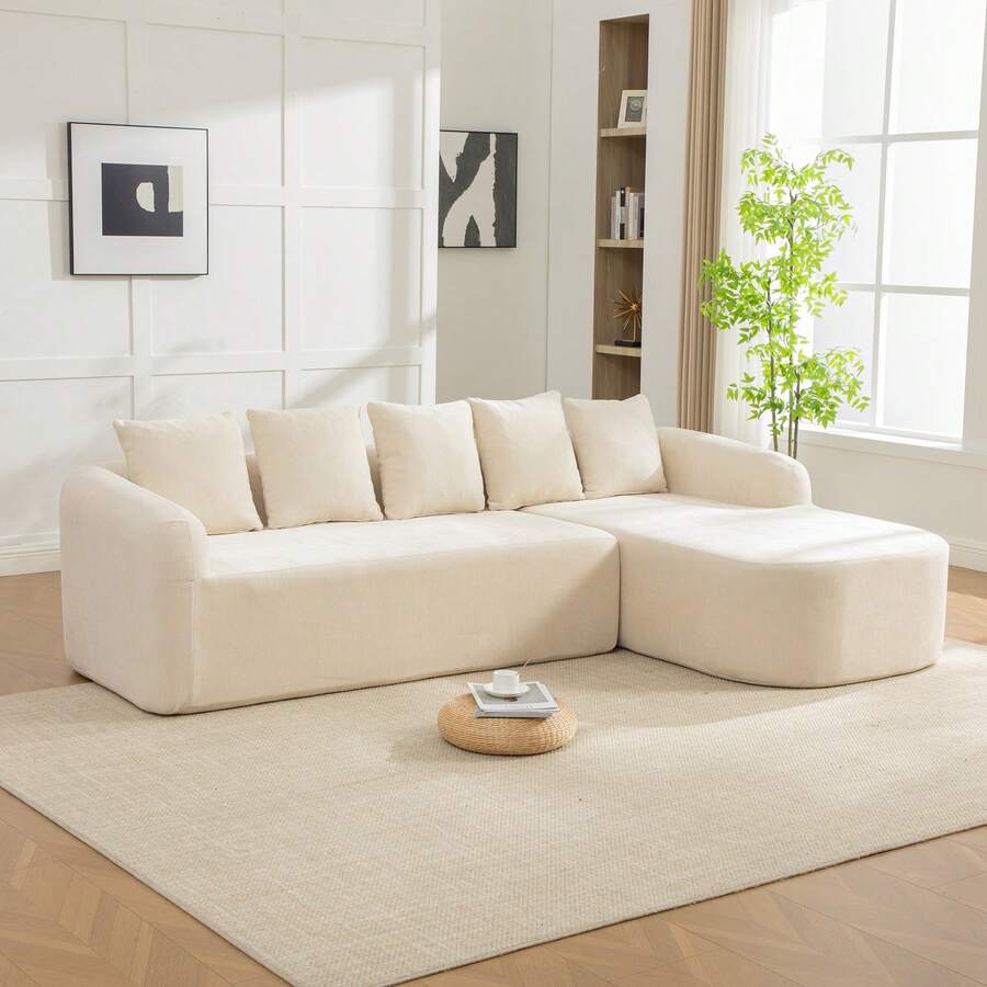 Modular Chenille Sofa Beige 3 Seat - Easy To Move - Beige 3 Seat - View 1