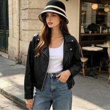 Women's Colorblock Striped Knit Bucket Hat, Black & Beige Breathable Lightweight Fishing Hat, Suitable For Travel, Beach, Spring, Autumn, Summer Daily Wear - Black and White Checkered Bucket Hat - View 3
