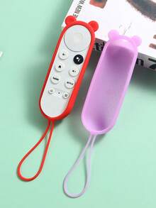 Cute Silicone Remote Control Case For Bears, Night Light, Shock-Absorbing Protective Case, With Lanyard, Suitable For Google TV, A Must-Have Gift For Families - A - View 3