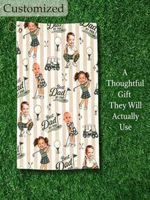 Personalized Golf Towel, Custom Photo Dad Gift, Father's Day Golf Keepsake From Kids - Multicolor - View 11