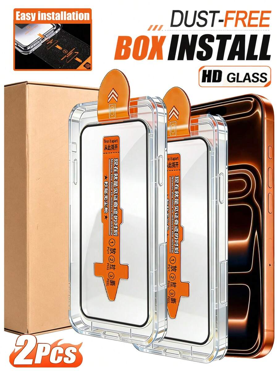 MIGAE 2pcs 9H High Toughness HD Screen Protector, Compatible With IPhone, Easy One-Time Installation, Precise Fit, No Bubbles No Lifting, Ultra Clear Front Display, Smooth Touch, Anti-Scratch/Anti-Dust/Waterproof/Anti-Fingerprint, Compatible With Iphone 18 Pro, 18 Pro Max, 17 Pro Max, 17 Pro, 17 Air, 17, 16, 16 Plus, 16 Pro, 16 Pro Max, 15, 14, 13, Mini, 12, 11, XS Max, XR - Clear - View 1