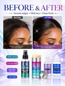 Wig Installation & Styling Kit, Lace Glue, Melting Spray, Hair Wax Stick And Glue Remover Set, Suitable For Lace Front Wigs, Edge Control, Flyaway Smoothing And Daily Wig Care - Wig Styling Kit - View 6