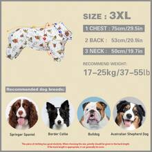 1PC Dog Shedding Hair Control Pajamas - Warm High Stretch Full Coverage Pet Rompers, Anti Licking & Bug Protective Jumpsuit For Small Medium Large Dogs, All Over Printing Dog Clothes - Cute Cartoon Dinosaur Jigsaw Puzzle Pattern - Multicolor - View 20