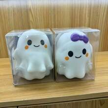 1pc Crazy Fun Ghost Squishy Toy White Purple Bowknot Set (Random Style) Halloween - Multicolor - View 7
