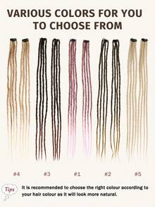 2pcs Gradient Pink Clip-In Dreadlock Hair Extensions, Soft Synthetic ...