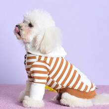 Pet & Owner Matching Striped Hoodie, Small Cat & Dog Owner Same Style Colorblock Patchwork Casual Top - Multicolor - View 13