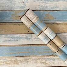 1 Roll Wood Grain Self-Adhesive Wallpaper, 17.7in*39.3/118.1/196.8in, Thickened Waterproof Removable PVC Decorative Sticker, Suitable For Bedroom, Living Room, Cabinet And Desktop Furniture Renovation - Blue and Yellow - View 6