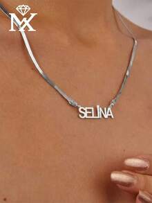 Customizable English Name Necklace, Personalized Name Jewelry Gift, Suitable For Women, Anniversary And Valentine's Day Gift - Silver - View 4