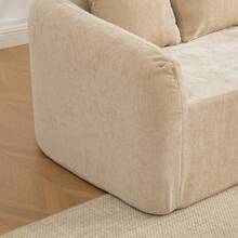 Modular Sectional Sofa In Chenille Fabric, Light Khaki 3 Seats - 卡其色三座 - 查看 11