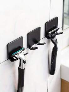 2pcs Bathroom Wall Razor Holder, Self-Adhesive Razor Hook Unisex, Bathroom Accessories, Bathroom Storage & Organization - Multicolor - View 4