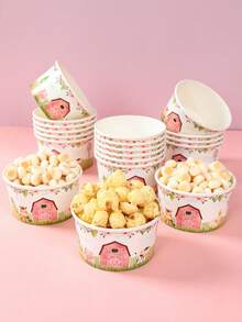 10 piezas de cuencos de papel desechables con diseño de animales de granja, tazas de helado con diseño de animales de granja, recipientes de comida desechables para fiesta de baby shower, vajilla para fiesta de cumpleaños con diseño de animales de granja, decoración para primer cumpleaños, vajilla para fiesta de cumpleaños con diseño de animales de granja, decoración para fiesta de cumpleaños, decoración para baby shower, decoración para revelación de género, decoración para boda, suministros para fiesta de cumpleaños de bebé, caja de embalaje de regalo, cuenco de comida, adecuado para noche de cine, camping, picnic - Animales de granja - Ver 5