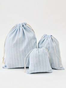 1/3 buah Tas Penyimpanan Pakaian Dalam & Kaos Kaki Minimalis Bergaris Linen dengan Kantong Serut untuk Perjalanan, Unisex, Cocok untuk Penggunaan di Rumah atau Luar Ruangan, Kamar Tidur, Pengorganisasian Penyimpanan, Penyimpanan Rumah, Set Musim Semi, Pakaian Musim Semi - MultiWarna - View 5