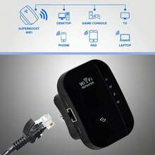 Extensor WiFi 2026, repetidor de señal inalámbrico, amplificador de señal, adecuado para hasta 6000 pies cuadrados y 25 dispositivos, extensor de rango WiFi, configuración con un, compatible con Alexa N300. - 1 - Ver 4