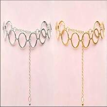 1pc Women's Versatile Round Ring Decor Waist Chain, Elegant Fashion Dress Waist Belt - Multicolor - View 15