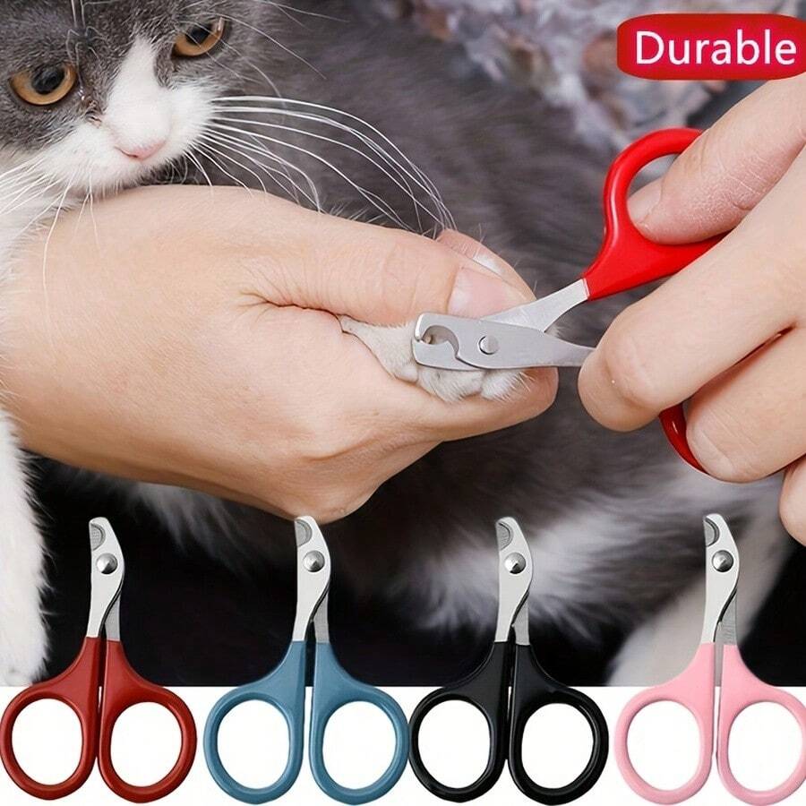Professional Pet Nail Clippers Designed For Precise And Trimming Of Small Pet Nails (Dogs, Cats, Rabbits, And Guinea Pigs). 1pc (Random Color) - single hole - View 1