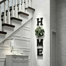 1 Set Spring Letter Wreath Home Decor WPC Wall Decor, Modern Hanging Farmhouse Home Decor Sign, Living Room Kitchen Housewarming Couple Gift, Summer Welcome Door Hanger, Mother's Day Decoration, Easter Decoration, Room Decor, Home Decor, Garden Decor, Wedding Decor, Home Decor Gift, Birthday Graduation - Multicolor - View 3