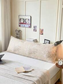 1pc 100% Premium Camel Branch & Floral Print Pillowcase (Pillow Insert Not Included), Soft & Breathable, Envelope Closure, Suitable For Bed, Sofa, Living Room And Other Home Decor, Country Style, Size 20"X54". Pillowcase Decoration, Unisex, Machine Washable. - Camel - View 4
