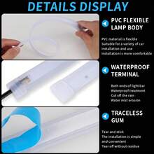 2 luces LED de señalización para motocicleta, luces de circulación diurna, tiras decorativas impermeables, luces de freno secuenciales - Versión básica - Ver 3