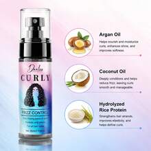 Wavy Hair No-Rinse Styling Spray, Contains Moroccan Argan Oil, Smooths Frizz, Anti-Static, Repairs Dry Curly Hair, Provides Elasticity And Moisture, Suitable For All Wavy Hairstyles Including Natural Waves, Wool Curls, Etc., 80ml - Lotion - View 3