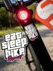 「Eat Sleep Ride Repeat」防水自行車貼紙，優質 PVC 材質耐磨防刮貼花，適用於公路車、山地車及戶外使用 - 彩色 - 查看 10