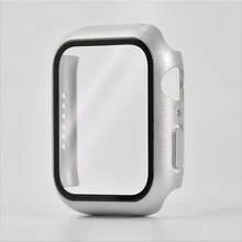 BEIMUSON 鋼化玻璃+保護蓋 系列 38mm 40mm 41mm 42mm 44mm 45mm 46mm 49mm PC 防撞螢幕保護殼 相容於 Series 11/10/9/8/7/6/5/4/3/2/1 Ultra SE-銀色 - 銀色 - 查看 10
