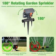 4-Way Oscillating Sprinkler With Adjustable Aluminum Riser And Pointed Base, 16 Nozzles Lawn Sprinkler, Covers Up To 4,069 Square Feet, Perfect For Watering Plants Of Different Heights - A - View 9